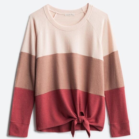 nine britton Tops - Nine Britton Araya Tie Front Brushed Knit Long Sleeve Top Size XS